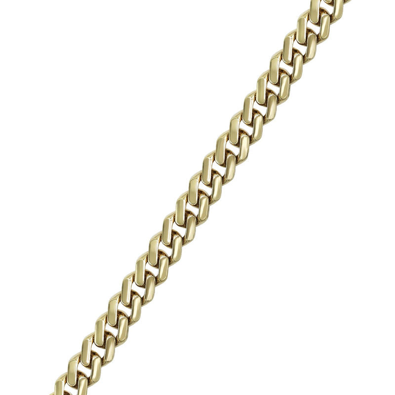 Semi Solid  Monaco Mens Miami Cuban Link Bracelet 10K/14K Yellow Gold
