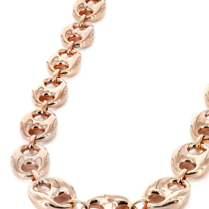 Womens 14K Rose Gold Chain Semi Solid  Puff