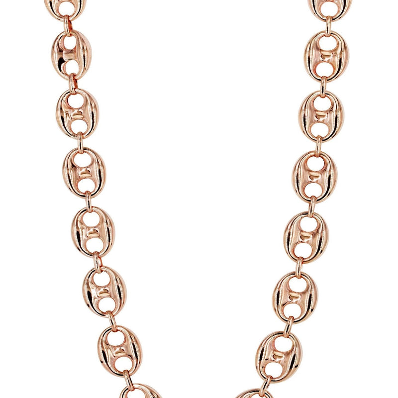 Womens 14K Rose Gold Chain Semi Solid  Puff