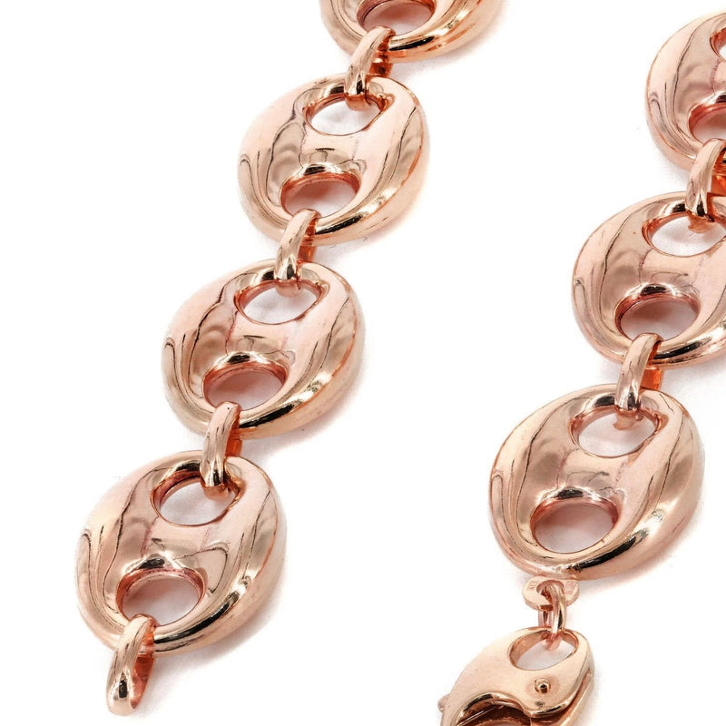 Womens 14K Rose Gold Chain Semi Solid  Puff