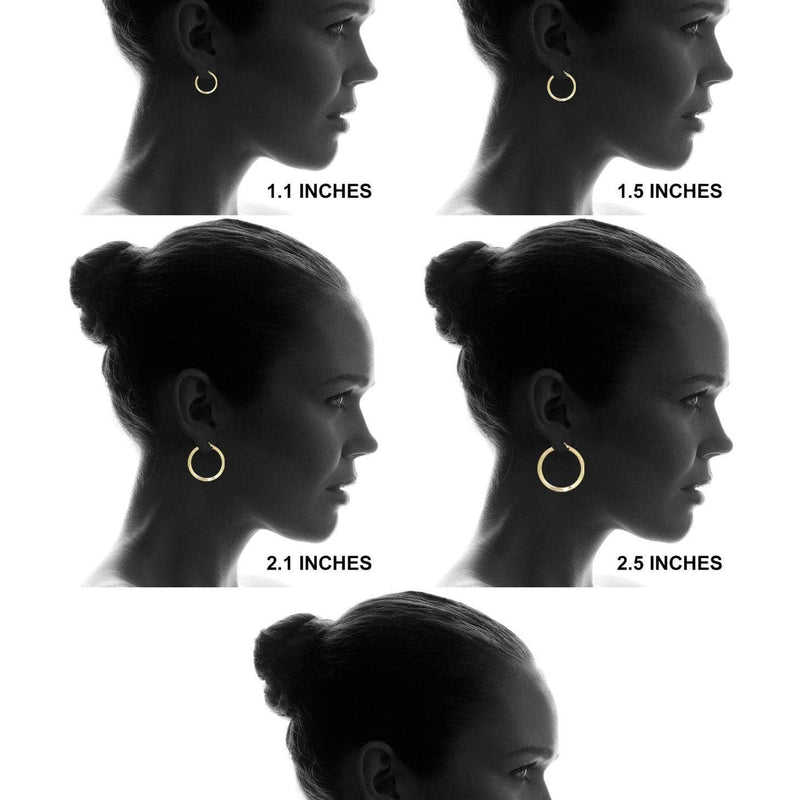 10K Gold Diamond Cut Hoop Earrings | Customizable Size
