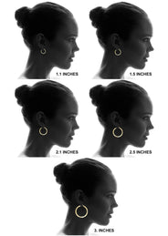 10K Gold Diamond Cut Hoop Earrings | Customizable Size