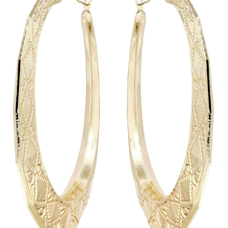 10K Gold Stop Sign Hoop Earrings | Customizable Size