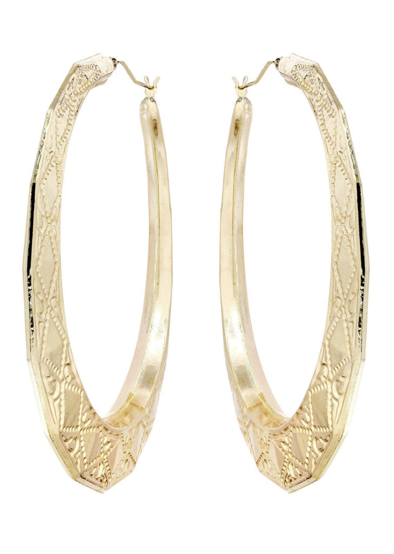 10K Gold Stop Sign Hoop Earrings | Customizable Size