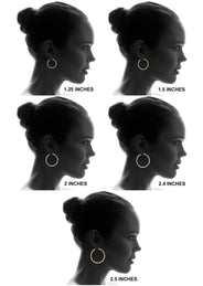 10K Gold Diamond Cut Hoop Earrings | Customizable Size