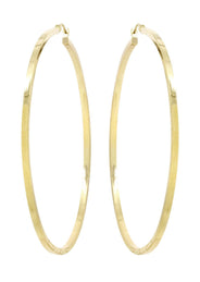 10K Gold Diamond Cut Hoop Earrings | Customizable Size