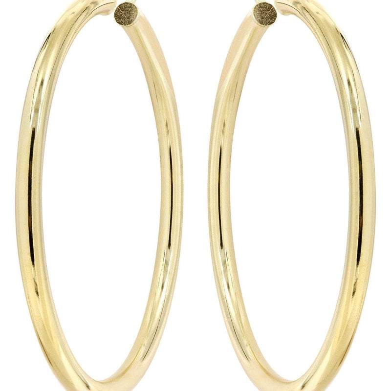10K Gold Plain Hoop Hoop Earrings | Customizable Size