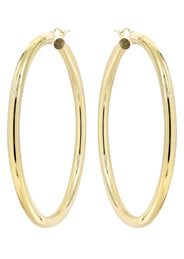 10K Gold Plain Hoop Hoop Earrings | Customizable Size