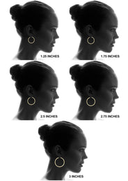 10K Gold Plain Hoop Hoop Earrings | Customizable Size