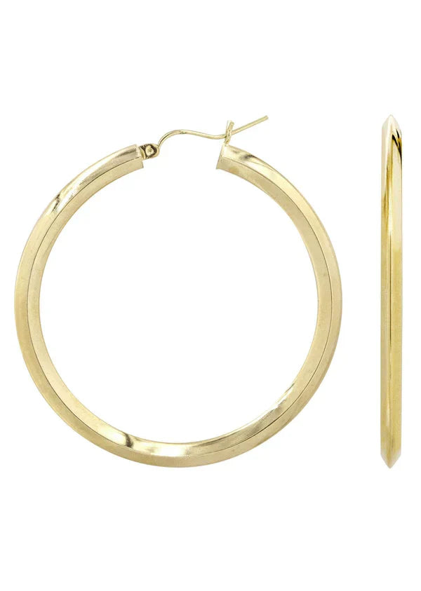 10K Gold Hoop Earrings | Customizable Size
