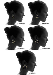 10K Gold  Hoop Earrings | Customizable Size