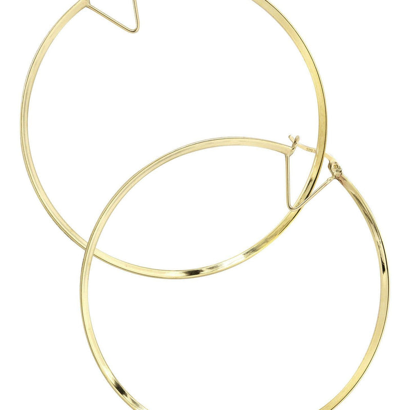 10K Gold Hoop Earrings | Diameter 2.25 Inches