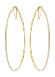 10K Gold Hoop Earrings | Diameter 2.25 Inches