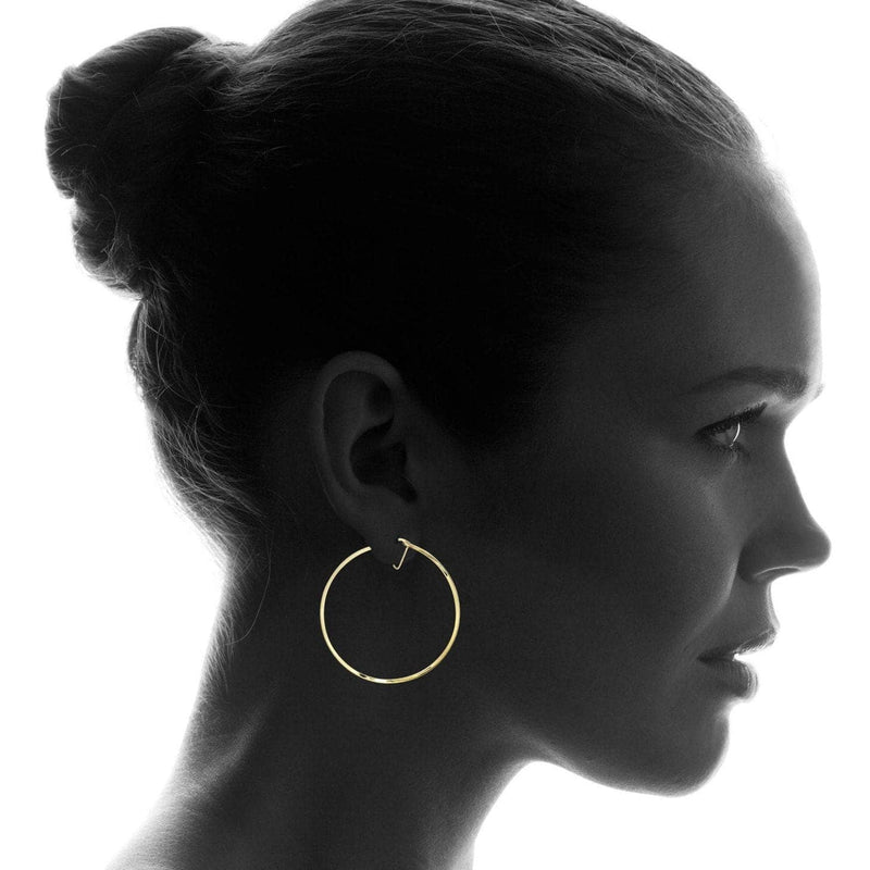 10K Gold Hoop Earrings | Diameter 2.25 Inches