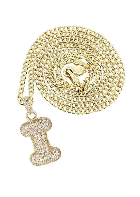 10K Yellow Gold Bubble Letter 