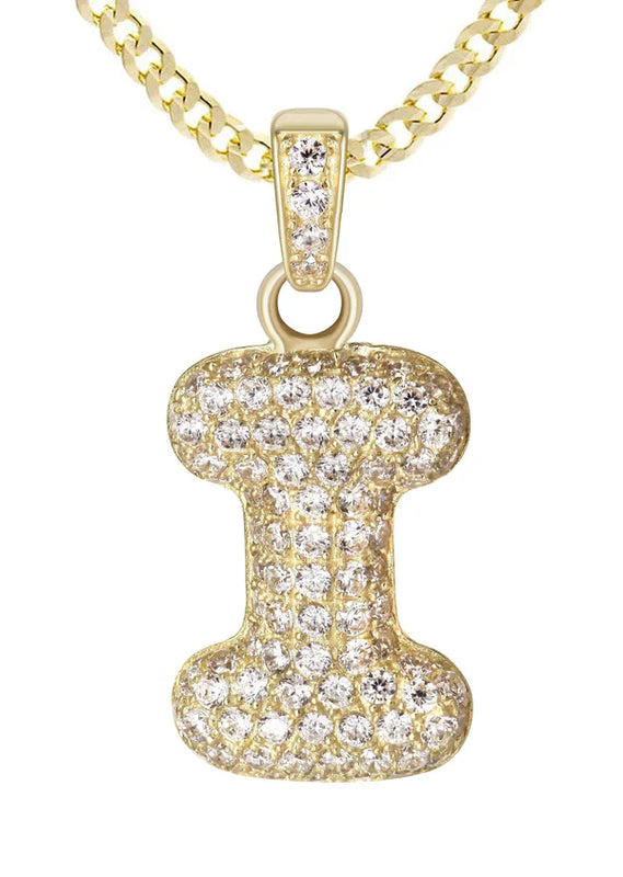 10K Yellow Gold Bubble Letter 