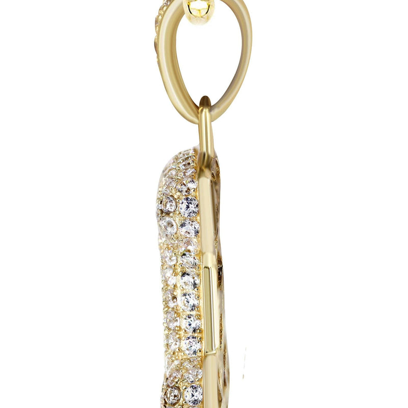 10K Yellow Gold Bubble Letter "I" CZ Necklace | Appx. 4 Grams