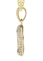 10K Yellow Gold Bubble Letter "I" CZ Necklace | Appx. 4 Grams