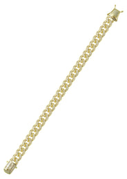 Silver Gold Baguette Miami Cuban Link Bracelet
