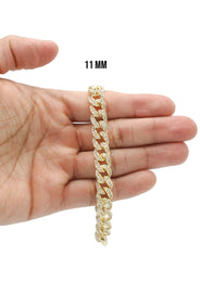 Silver Gold Baguette Miami Cuban Link Bracelet