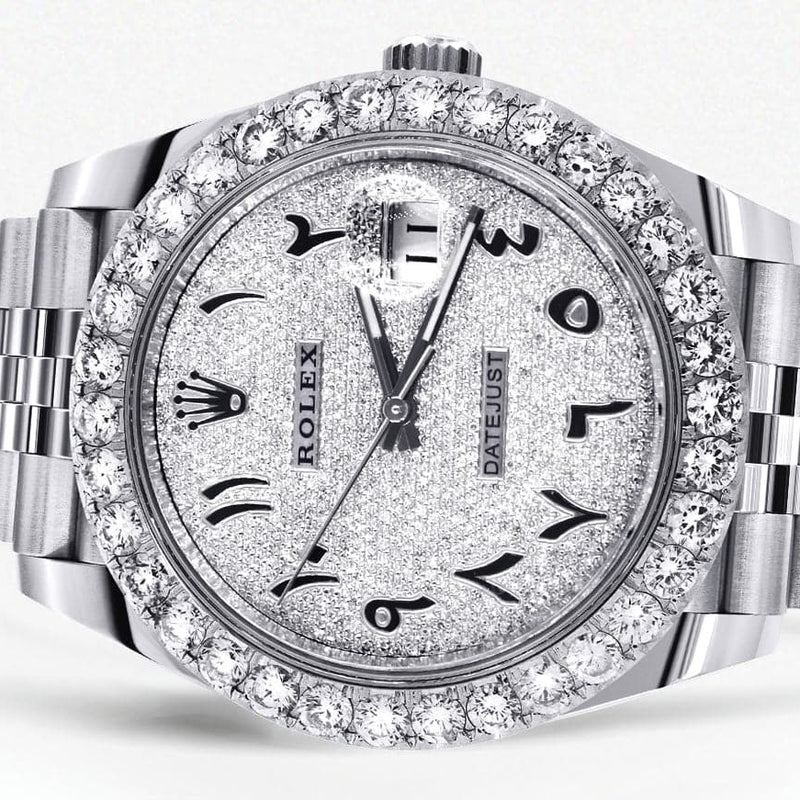 Rolex Datejust 41 Watch | 41 MM | Custom Full Arabic Diamond Dial | Jubilee Band