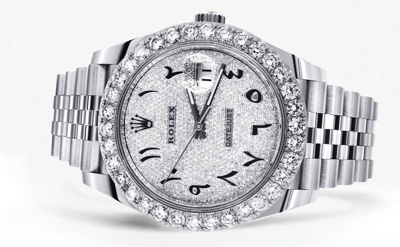 Rolex Datejust 41 Watch | 41 MM | Custom Full Arabic Diamond Dial | Jubilee Band