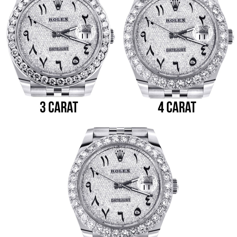 Rolex Datejust 41 Watch | 41 MM | Custom Full Arabic Diamond Dial | Jubilee Band