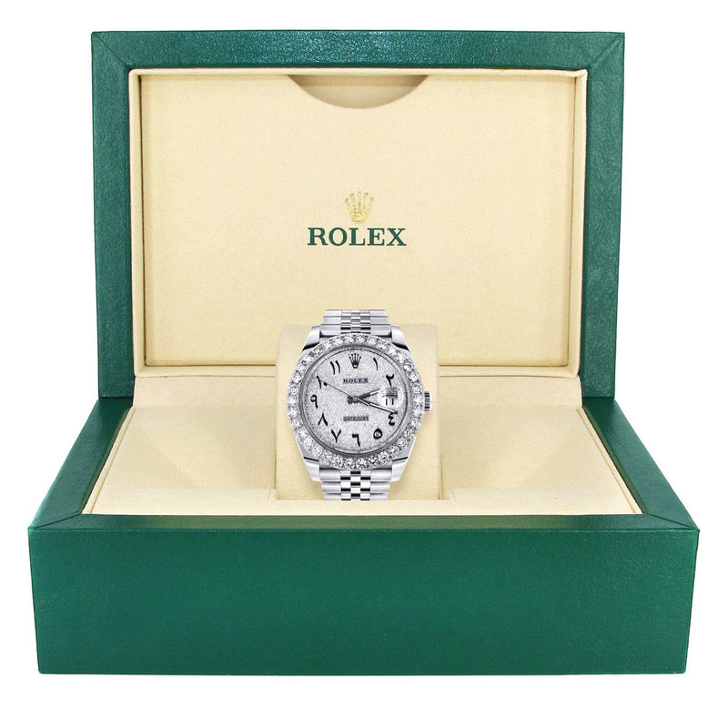 Rolex Datejust 41 Watch | 41 MM | Custom Full Arabic Diamond Dial | Jubilee Band