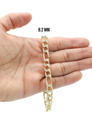 Silver Gold Iced Figaro Bracelet