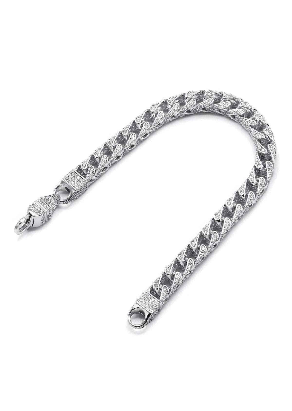 Silver Iced Franco Bracelet