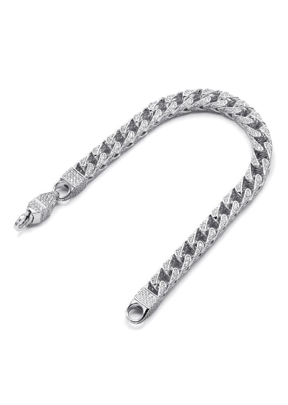 Silver Iced Franco Bracelet