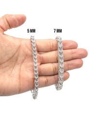 Silver Iced Franco Bracelet