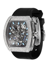 Frost NYC Mens Watch - Automatic Skeleton Stainless Steel Diamond Sport Watch | FRST-01-SS-D | Black