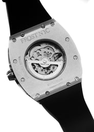 Frost NYC Mens Watch - Automatic Skeleton Stainless Steel Diamond Sport Watch | FRST-01-SS-D | Black