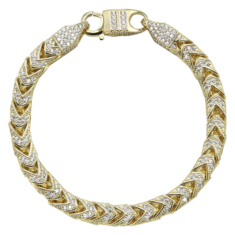 Silver Gold Iced Franco Bracelet