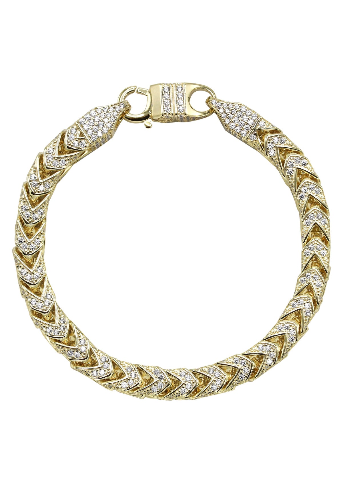 Silver Gold Iced Franco Bracelet