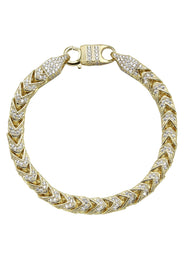 Silver Gold Iced Franco Bracelet