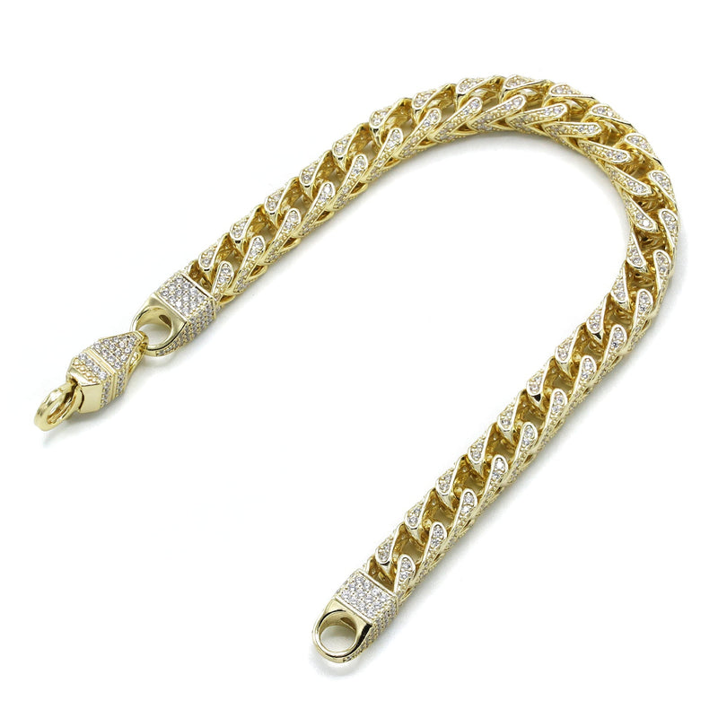 Silver Gold Iced Franco Bracelet