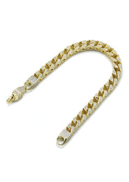 Silver Gold Iced Franco Bracelet