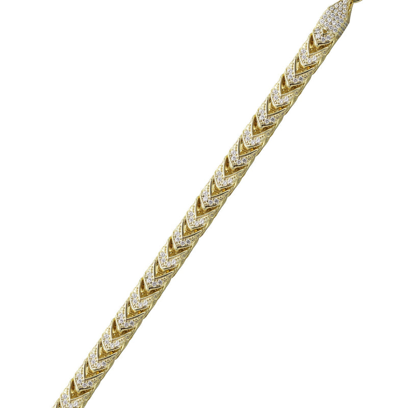 Silver Gold Iced Franco Bracelet
