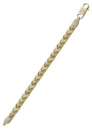 Silver Gold Iced Franco Bracelet