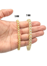 Silver Gold Iced Franco Bracelet