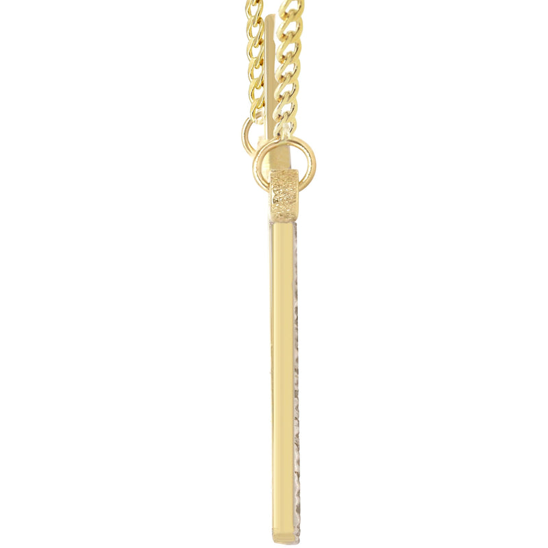 14K Gold  Full Diamond Script Name Plate Necklace | Style #6