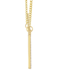 14K Gold  Full Diamond Script Name Plate Necklace | Style #6