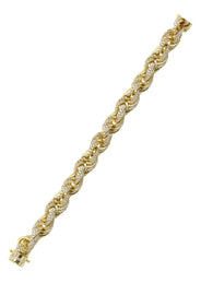Silver Gold Iced Out Rope Bracelet