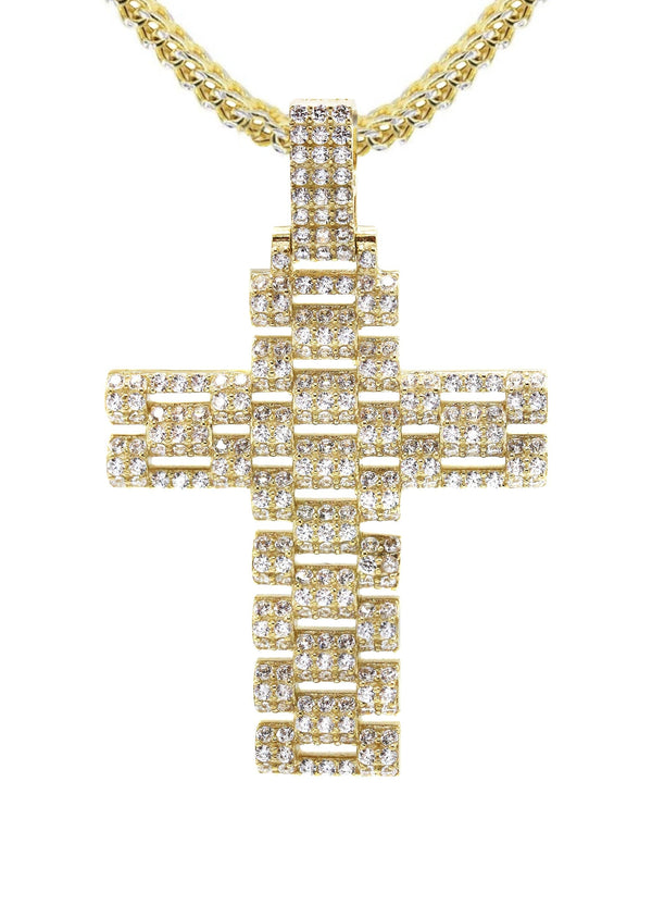 10K Yellow Gold Cross Necklace | Appx. 17.3 Grams