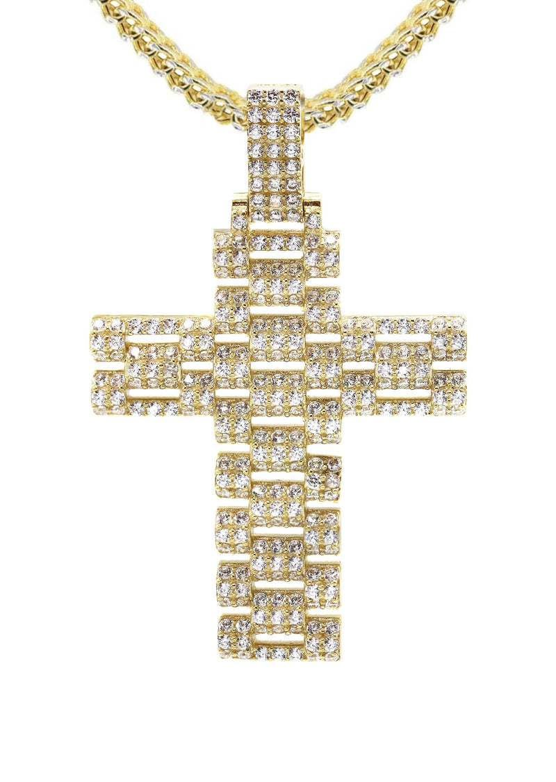 10K Yellow Gold Cross Necklace | Appx. 17.3 Grams