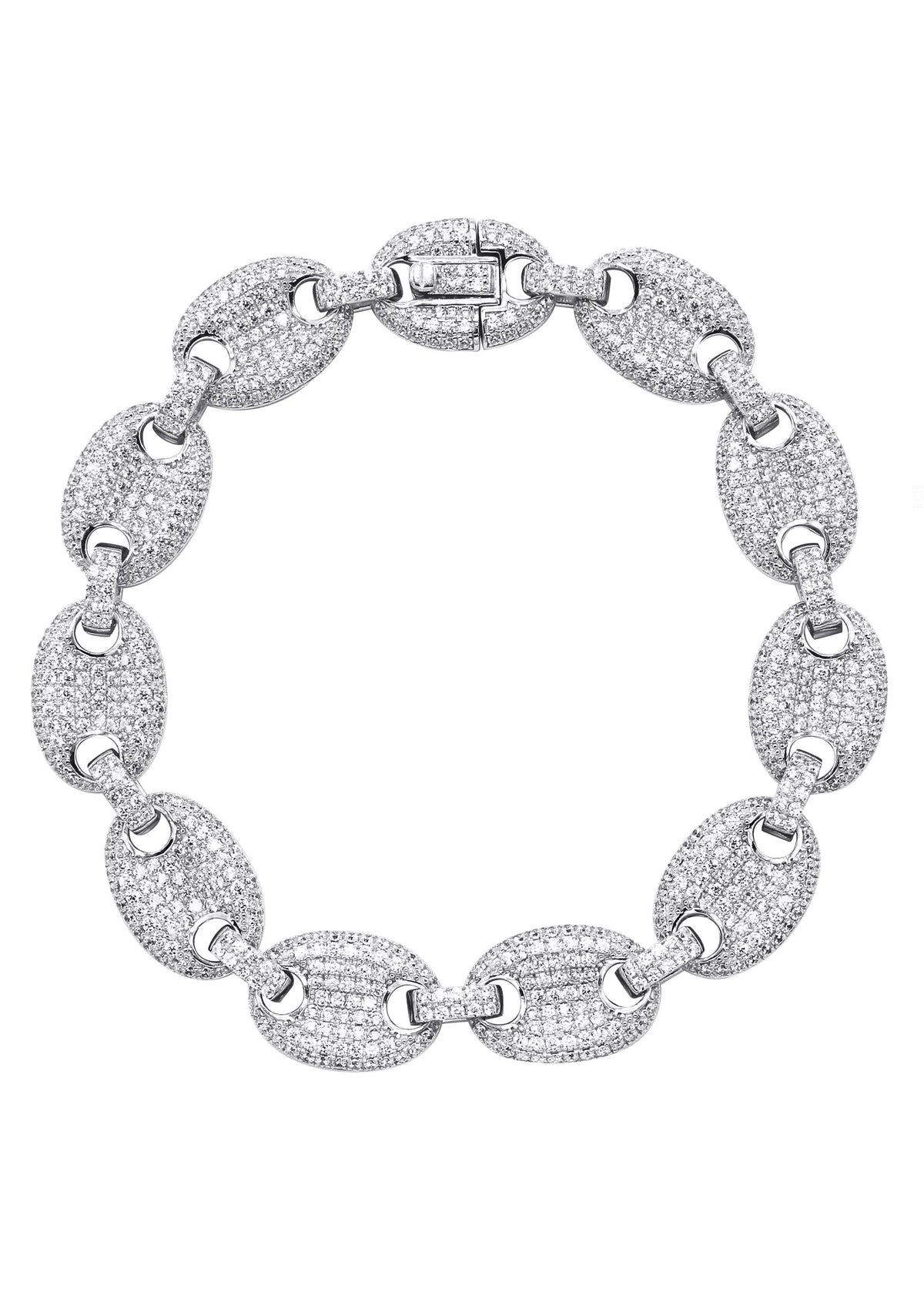 Silver White Iced Puff Bracelet