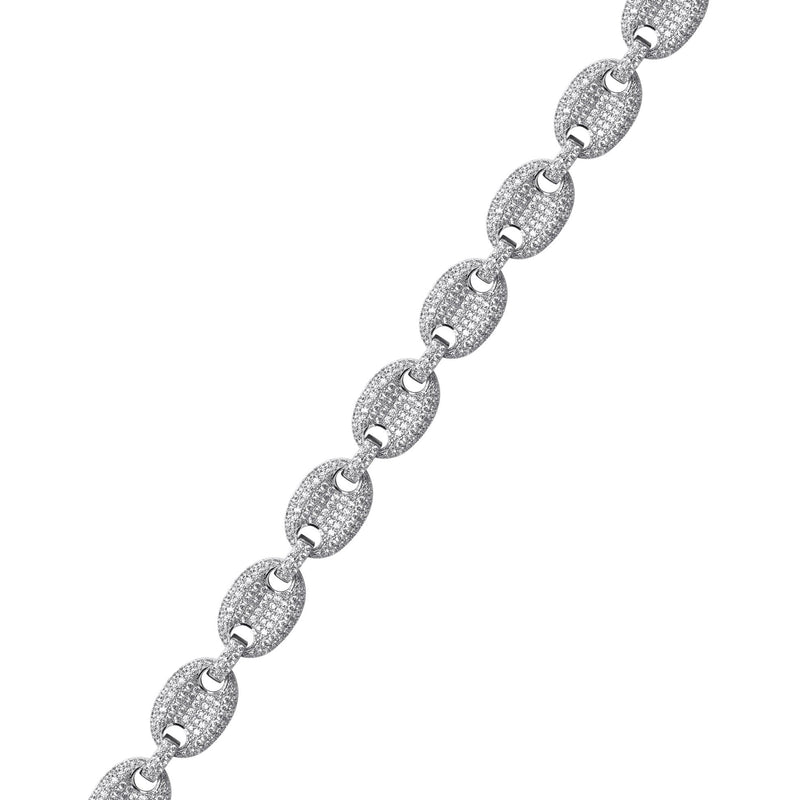 Silver White Iced Puff Bracelet