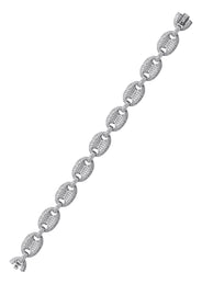 Silver White Iced Puff Bracelet